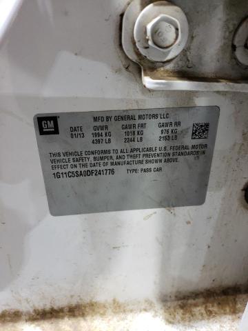 1G11C5SA0DF241776 - 2013 CHEVROLET MALIBU 1LT WHITE photo 12