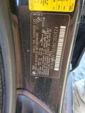 WBANV13518C150324 - 2008 BMW 528 XI BLACK photo 12