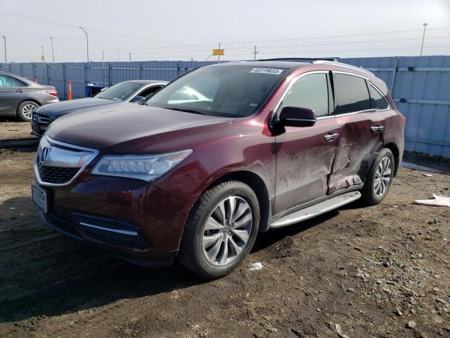 5FRYD4H4XEB030068 - 2014 ACURA MDX TECHNOLOGY BURGUNDY photo 1