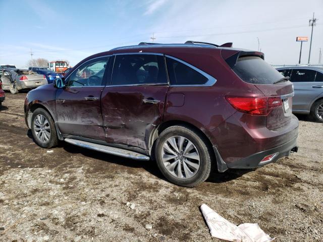 5FRYD4H4XEB030068 - 2014 ACURA MDX TECHNOLOGY BURGUNDY photo 2