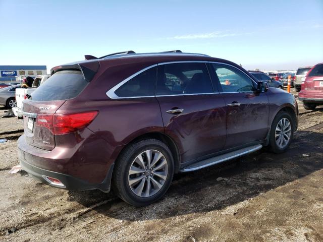 5FRYD4H4XEB030068 - 2014 ACURA MDX TECHNOLOGY BURGUNDY photo 3