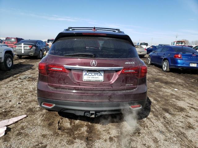 5FRYD4H4XEB030068 - 2014 ACURA MDX TECHNOLOGY BURGUNDY photo 6