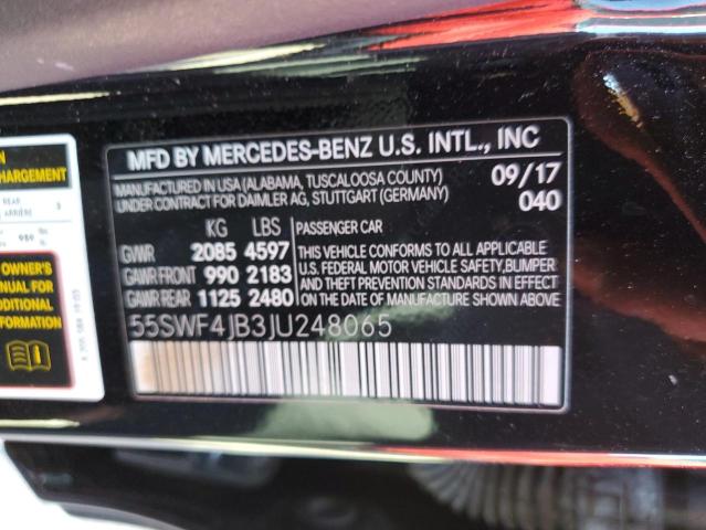 55SWF4JB3JU248065 - 2018 MERCEDES-BENZ C 300 BLACK photo 12