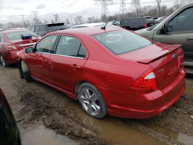 3FAHP0KC5BR162334 - 2011 FORD FUSION SPORT RED photo 2