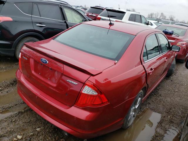 3FAHP0KC5BR162334 - 2011 FORD FUSION SPORT RED photo 3