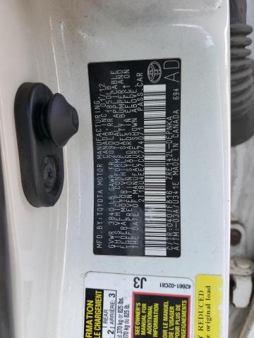 2T1BU4EE7CC774071 - 2012 TOYOTA COROLLA BASE WHITE photo 12