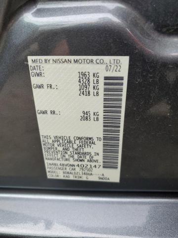 1N4BL4BV0NN402147 - 2022 NISSAN ALTIMA S GRAY photo 12