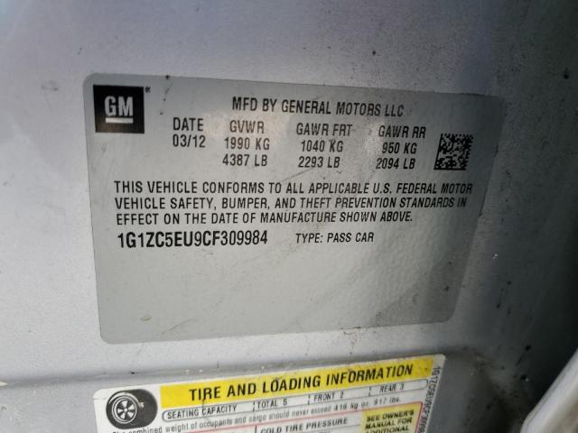 1G1ZC5EU9CF309984 - 2012 CHEVROLET MALIBU 1LT SILVER photo 13