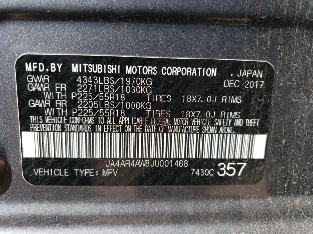 JA4AR4AW8JU001468 - 2018 MITSUBISHI OUTLANDER SEL GRAY photo 12