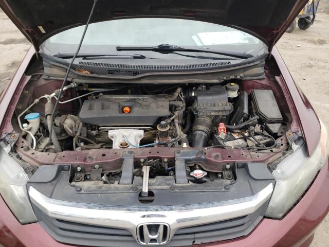 19XFB2F58CE057982 - 2012 HONDA CIVIC LX BURGUNDY photo 11