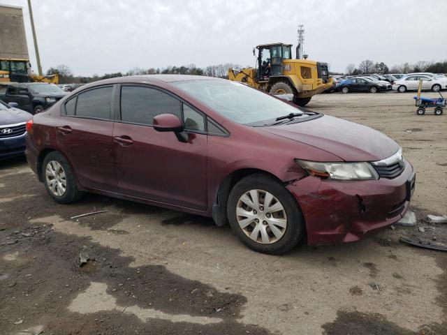 19XFB2F58CE057982 - 2012 HONDA CIVIC LX BURGUNDY photo 4