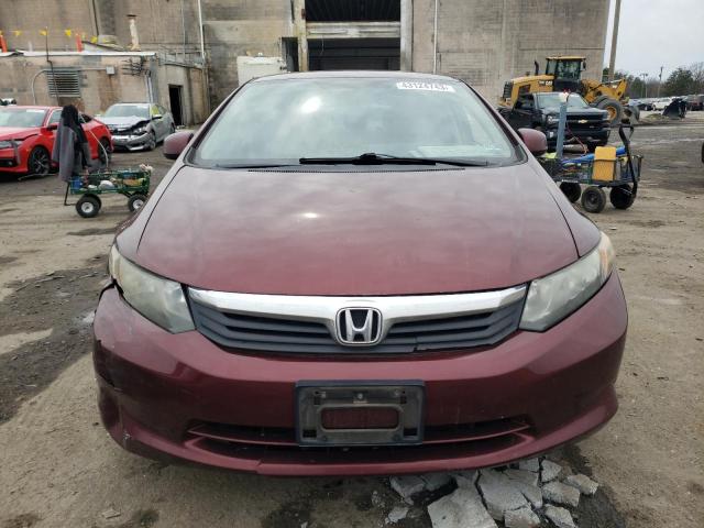 19XFB2F58CE057982 - 2012 HONDA CIVIC LX BURGUNDY photo 5