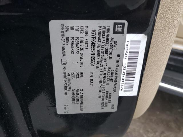 1GYFK43559R125551 - 2009 CADILLAC ESCALADE HYBRID BLACK photo 13