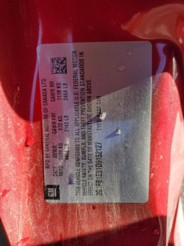 2G1FB1E31D9152127 - 2013 CHEVROLET CAMARO LT RED photo 12