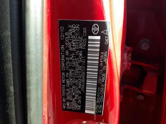 JTKKU4B45B1011411 - 2011 TOYOTA SCION XD RED photo 13