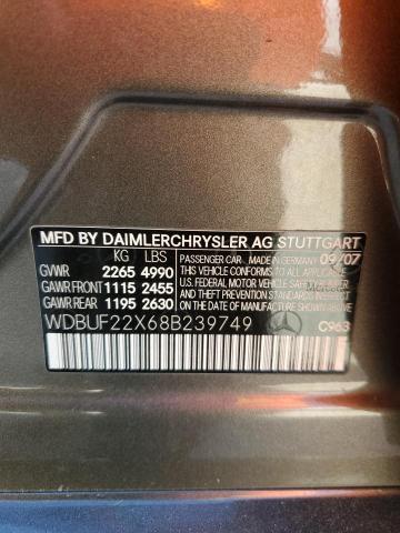 WDBUF22X68B239749 - 2008 MERCEDES-BENZ E 320 CDI GRAY photo 12