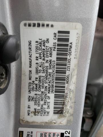 1NXBR32E05Z419213 - 2005 TOYOTA COROLLA CE SILVER photo 12