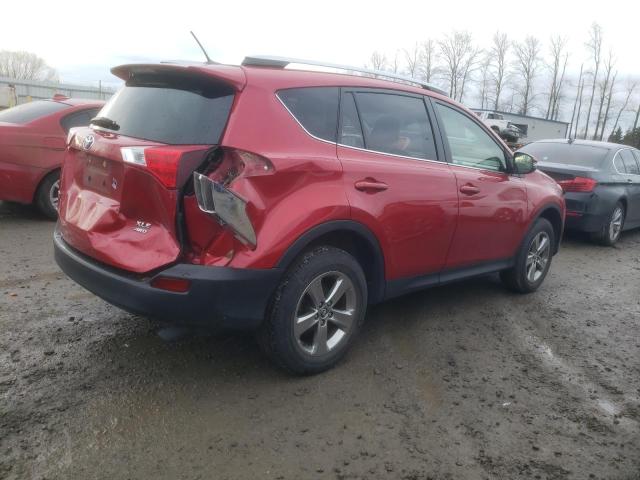 JTMRFREV9FD139947 - 2015 TOYOTA RAV4 XLE RED photo 3