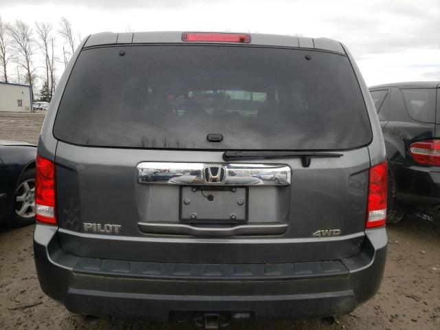 5FNYF4H22AB008117 - 2010 HONDA PILOT LX GRAY photo 6