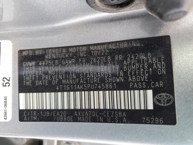 4T1G11AK5PU745861 - 2023 TOYOTA CAMRY SE NIGHT SHADE SILVER photo 12