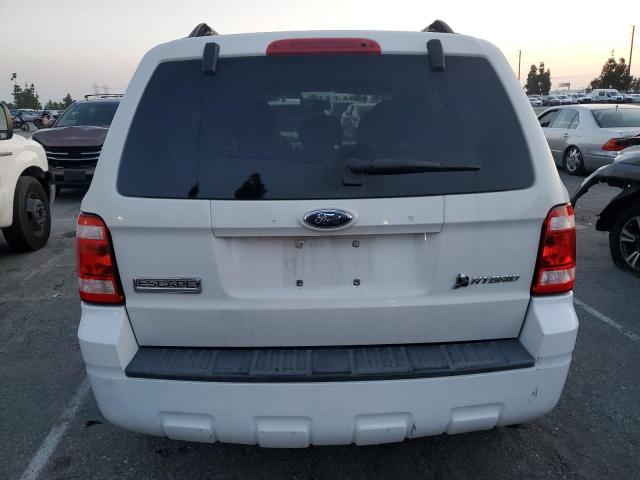 1FMCU49379KC39385 - 2009 FORD ESCAPE HYBRID WHITE photo 6