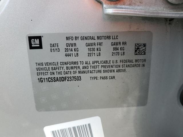 1G11C5SA0DF237503 - 2013 CHEVROLET MALIBU 1LT 银色 照片 12