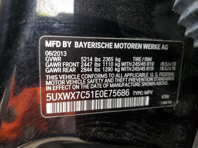 5UXWX7C51E0E75686 - 2014 BMW X3 XDRIVE35I BLACK photo 13