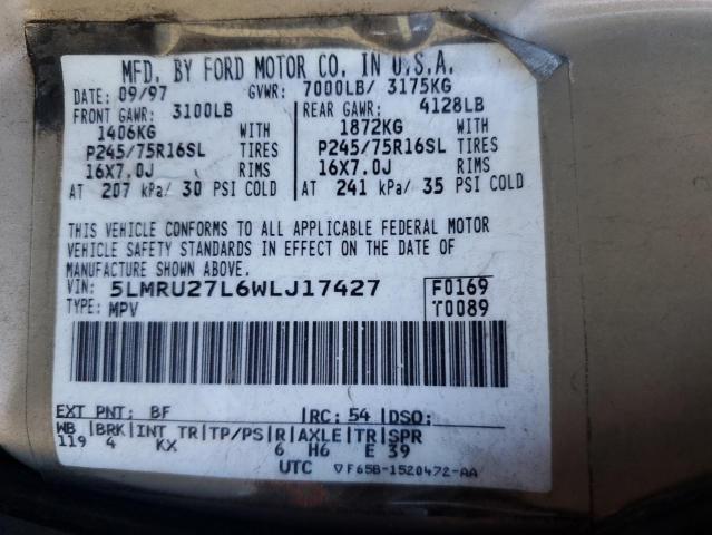 5LMPU28L7WLJ53794 - 1998 LINCOLN NAVIGATOR CREAM photo 13