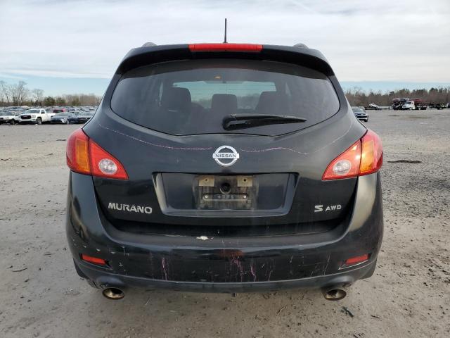 JN8AZ18W69W126631 - 2009 NISSAN MURANO S BLACK photo 6