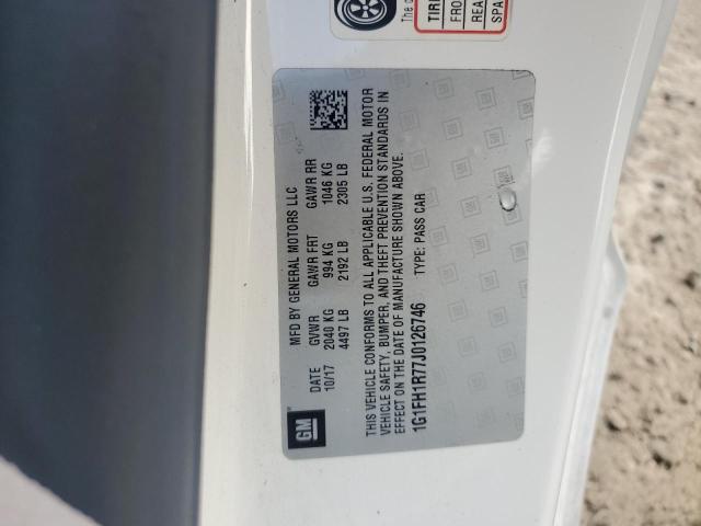 1G1FH1R77J0126746 - 2018 CHEVROLET CAMARO SS WHITE photo 12