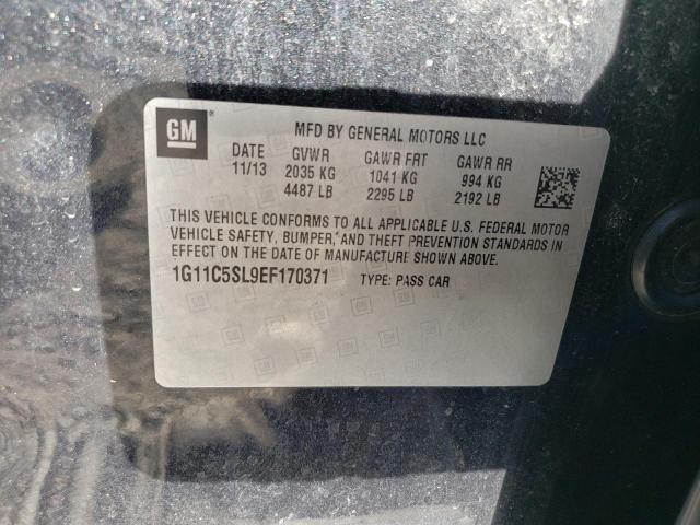 1G11C5SL9EF170371 - 2014 CHEVROLET MALIBU 1LT BLACK photo 12