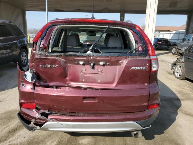 5J6RM4H77FL014757 - 2015 HONDA CR-V EXL BURGUNDY photo 6