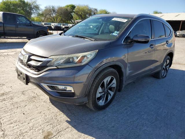 5J6RM3H93FL021412 - 2015 HONDA CR-V TOURING GRAY photo 1