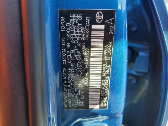 JTDBT903894051329 - 2009 TOYOTA YARIS BLUE photo 13