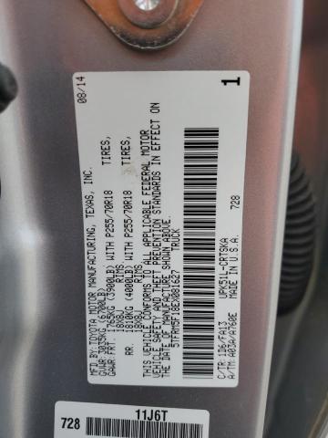 5TFRM5F18EX081627 - 2014 TOYOTA TUNDRA DOUBLE CAB SR/SR5 SILVER photo 12