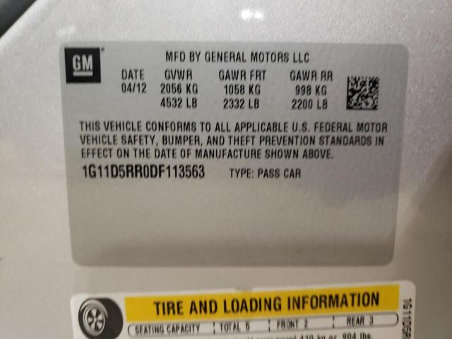 1G11D5RR0DF113563 - 2013 CHEVROLET MALIBU 1LT SILVER photo 12