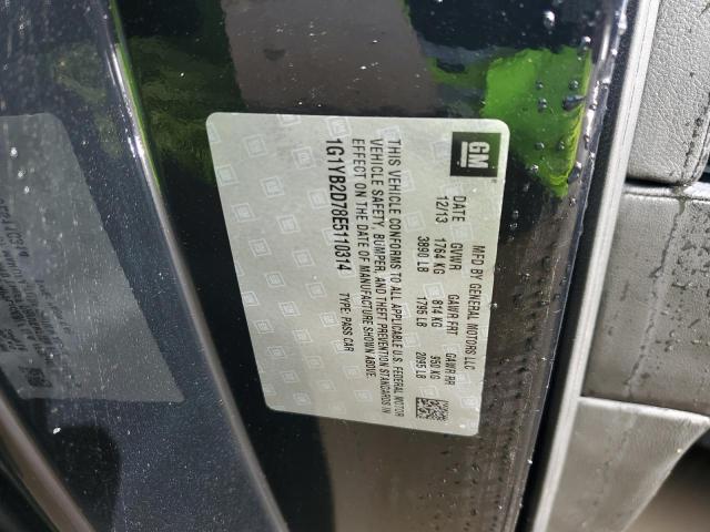 1G1YB2D78E5110314 - 2014 CHEVROLET CORVETTE STINGRAY 1LT BLACK photo 12