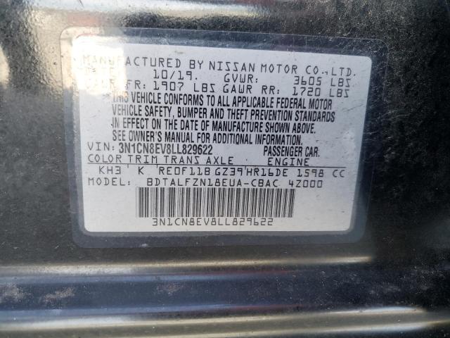 3N1CN8EV8LL829622 - 2020 NISSAN VERSA SV BLACK photo 13