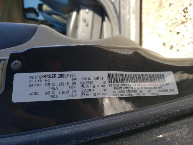 2A4RR8DG4BR676800 - 2011 CHRYSLER TOWN & COU TOURING L CHARCOAL photo 13