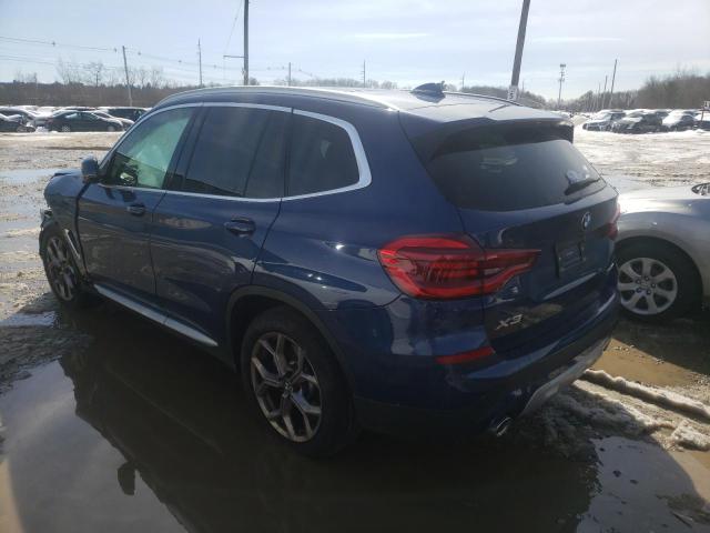 5UXTY5C07M9G80318 - 2021 BMW X3 XDRIVE30I Blau Foto 2