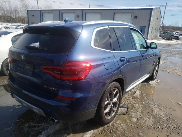 5UXTY5C07M9G80318 - 2021 BMW X3 XDRIVE30I Blau Foto 3