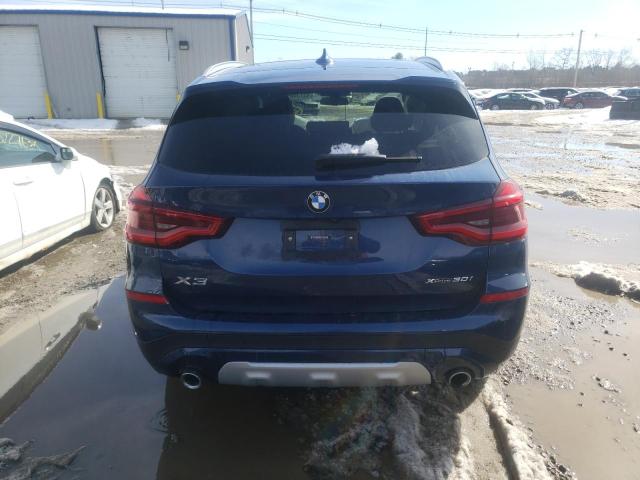 5UXTY5C07M9G80318 - 2021 BMW X3 XDRIVE30I BLUE photo 6