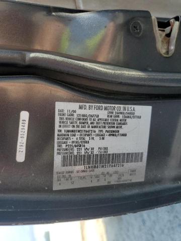 1LNHM81W21Y647216 - 2001 LINCOLN TOWN CAR EXECUTIVE Серый фото 12