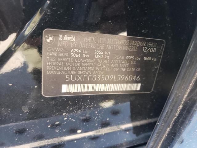 5UXFF03509LJ96046 - 2009 BMW X5 XDRIVE35D BLACK photo 12