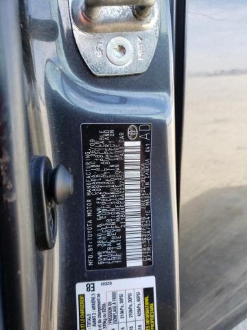 2T1BU4EE6AC237057 - 2010 TOYOTA COROLLA BASE CHARCOAL photo 12