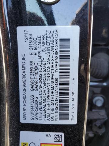 1HGCV1F39JA074830 - 2018 HONDA ACCORD SPORT BLACK photo 13