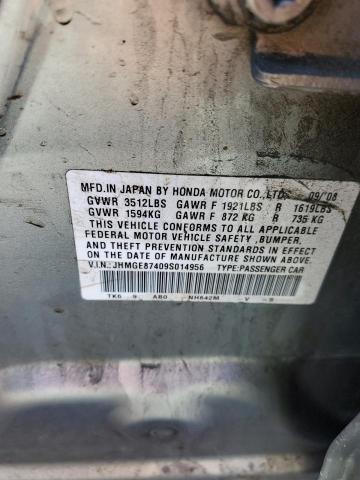 JHMGE87409S014956 - 2009 HONDA FIT SPORT SILVER photo 12