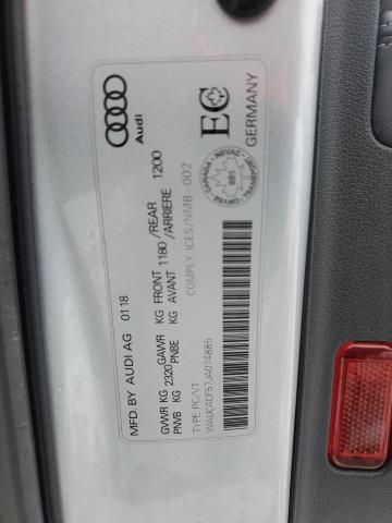 WAUC4CF57JA074885 - 2018 AUDI S5 PRESTIGE SILVER photo 12