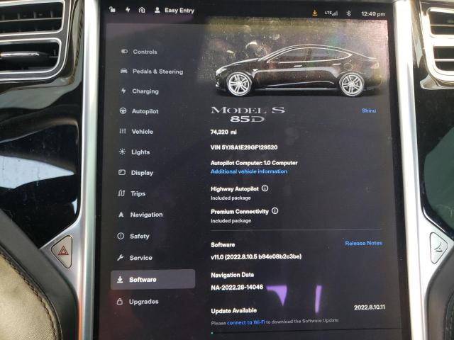 5YJSA1E29GF129520 - 2016 TESLA MODEL S Սև լուսանկար 9