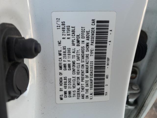 19UUA8F5XDA006535 - 2013 ACURA TL TECH WHITE photo 12